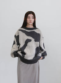 ニュアンス柄シャギーニット