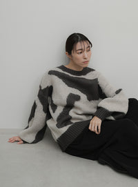 ニュアンス柄シャギーニット