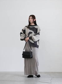 ニュアンス柄シャギーニット