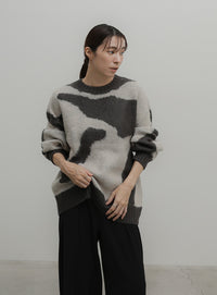 ニュアンス柄シャギーニット