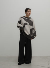 ニュアンス柄シャギーニット