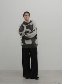 ニュアンス柄シャギーニット