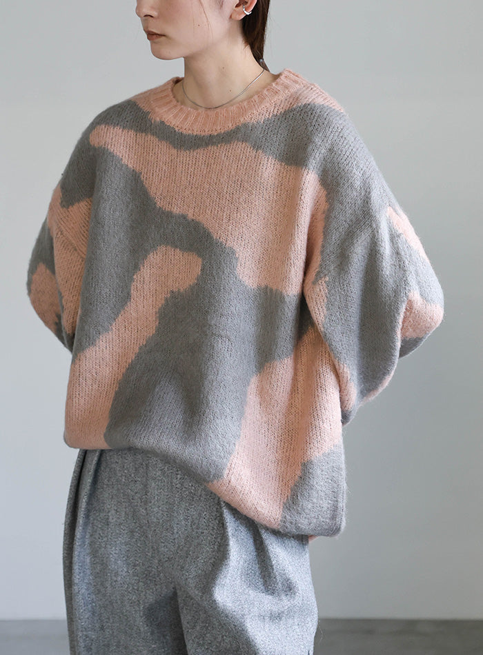 ニュアンス柄シャギーニット