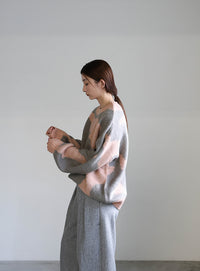 ニュアンス柄シャギーニット