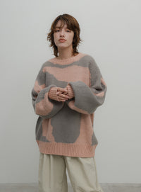 ニュアンス柄シャギーニット