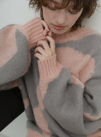 ニュアンス柄シャギーニット