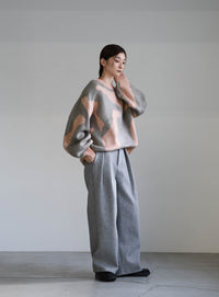 ニュアンス柄シャギーニット