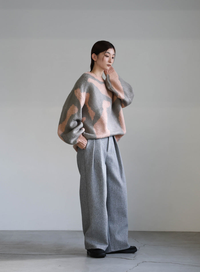 ニュアンス柄シャギーニット