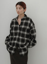 チェックロングシャツ