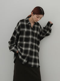 チェックロングシャツ