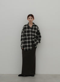 チェックロングシャツ
