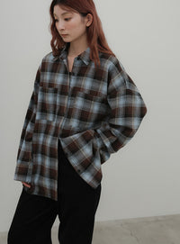 チェックロングシャツ