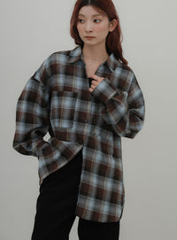 チェックロングシャツ