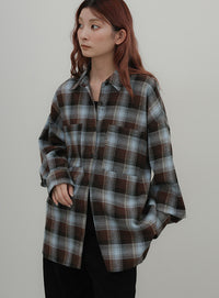チェックロングシャツ