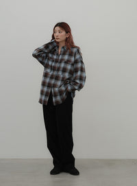 チェックロングシャツ