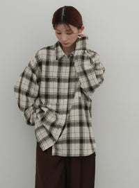 チェックロングシャツ