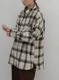チェックロングシャツ