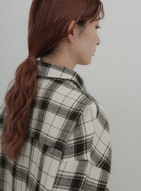 チェックロングシャツ