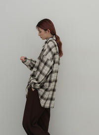 チェックロングシャツ