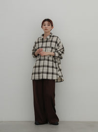 チェックロングシャツ