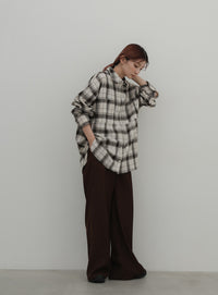 チェックロングシャツ