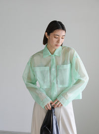 メッシュラメショートシャツ【SALE】