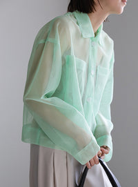メッシュラメショートシャツ【SALE】