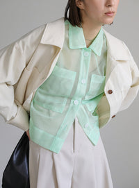 メッシュラメショートシャツ【SALE】
