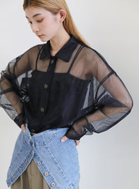 メッシュラメショートシャツ【SALE】