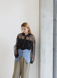 メッシュラメショートシャツ【SALE】