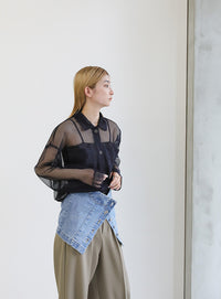 メッシュラメショートシャツ【SALE】