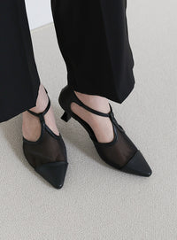 メッシュセパレートパンプス