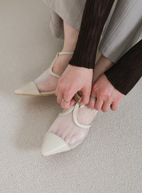 メッシュセパレートパンプス