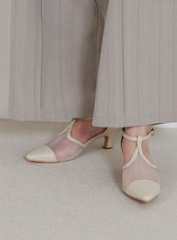 メッシュセパレートパンプス