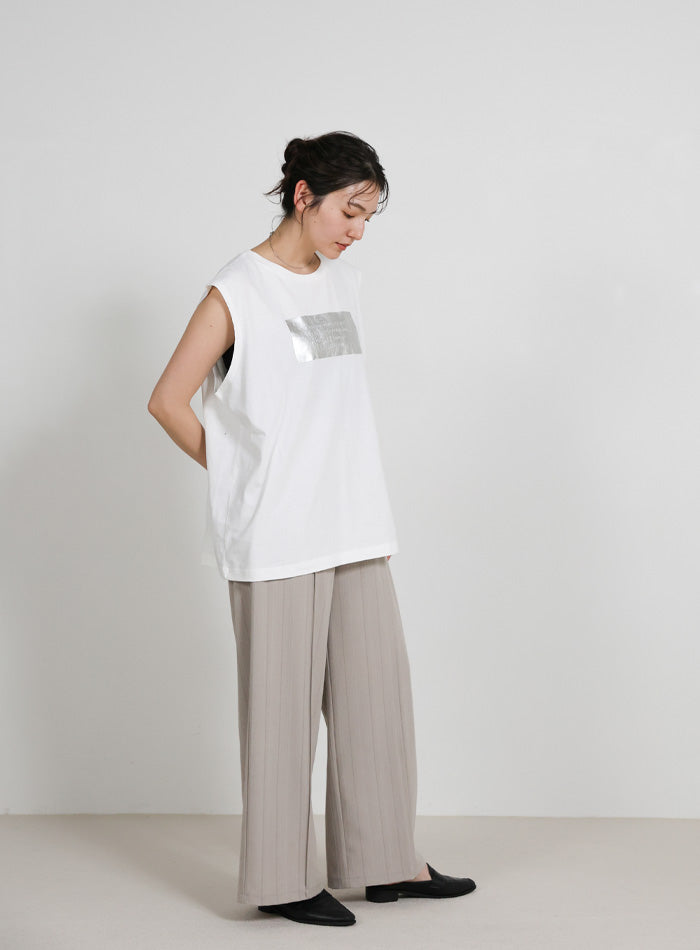 選べる着丈】箔プリントノースリーブTシャツ – SELECT MOCA
