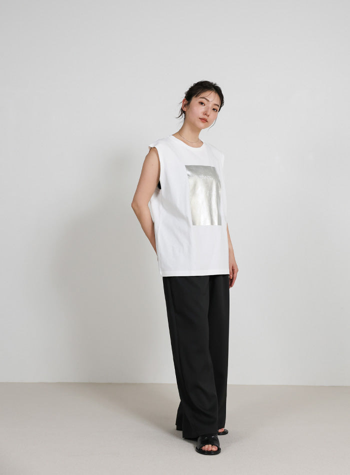 選べる着丈】箔プリントノースリーブTシャツ – SELECT MOCA