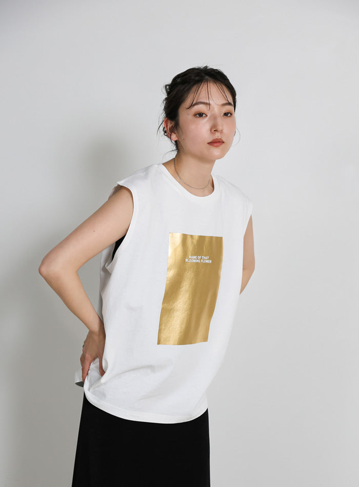 選べる着丈】箔プリントノースリーブTシャツ – SELECT MOCA