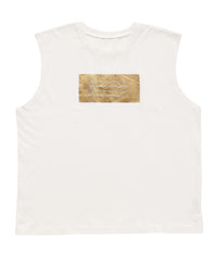 箔プリントノースリーブTシャツ