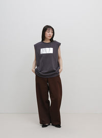 【選べる着丈】箔プリントノースリーブTシャツ