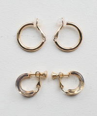 クリアカーブセットイヤリング