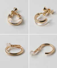 クリアカーブセットイヤリング