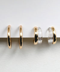 クリアカーブセットイヤリング