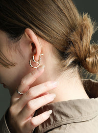 クリアカーブセットイヤリング