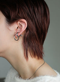 クリアカーブセットイヤリング