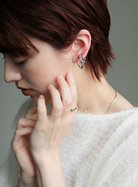 クリアカーブセットイヤリング