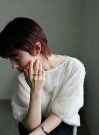 クリアカーブセットイヤリング