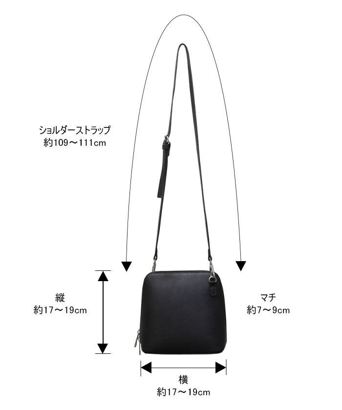 スクエアジッパーショルダーバッグ