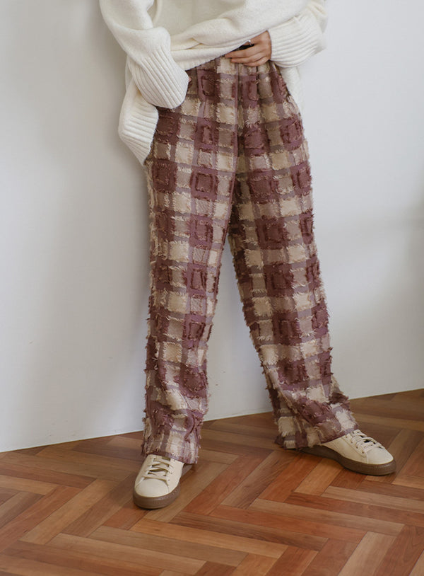 スクエアシャギーストレートパンツ【SALE】