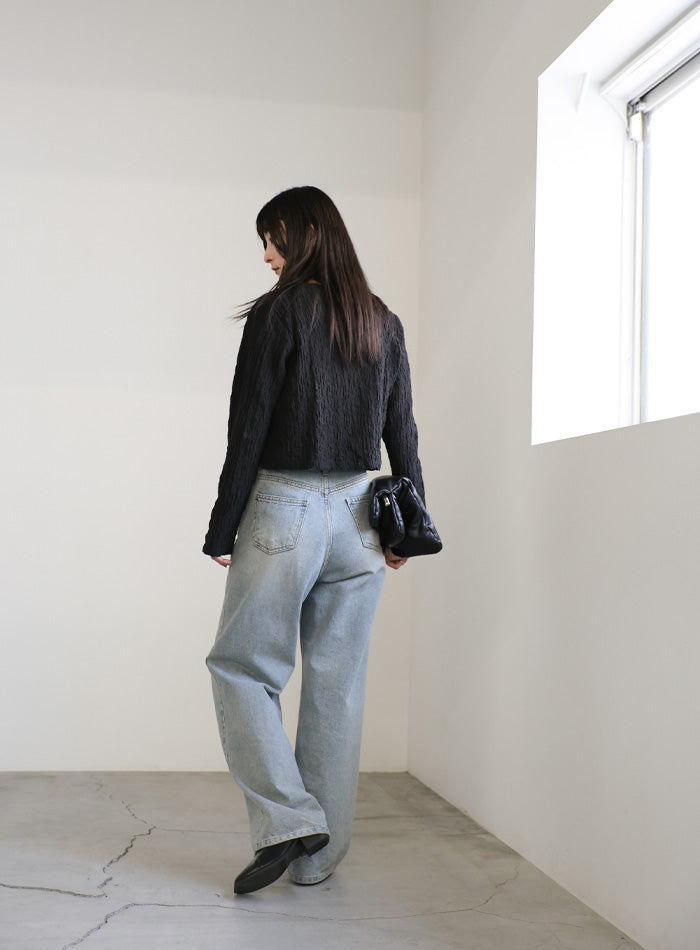クラッシュジャガードロングスリーブカットソー【SALE