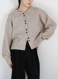 ボタンアップポロカーディガン